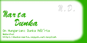 marta dunka business card
